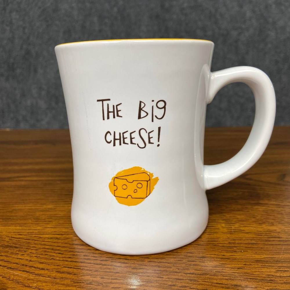The Big Cheese Coffee Mug 16 fl oz Boss Gift White Yellow Accent
